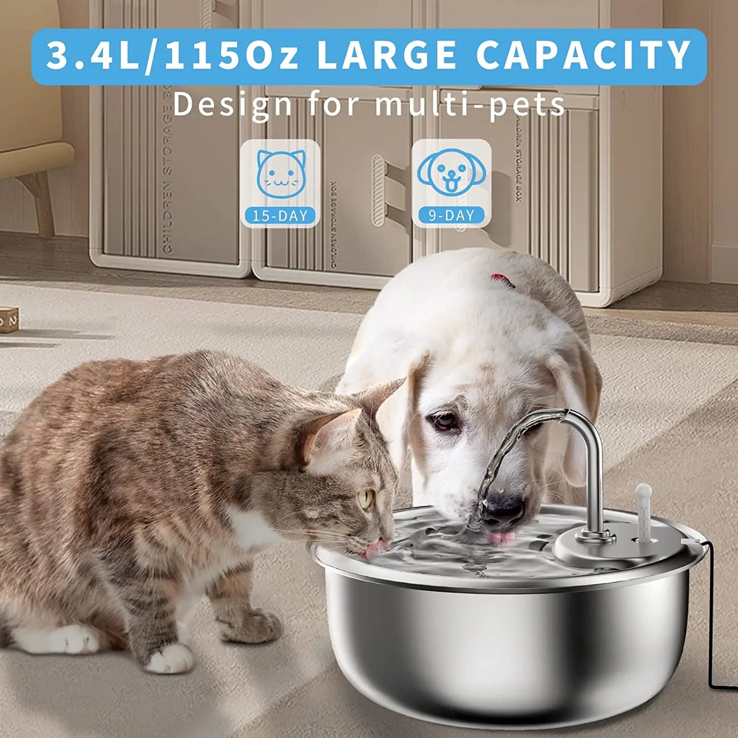 PawQuench™ Automatic Pet Water Fountain